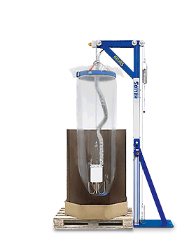 Bulk bag is lifted and completely emptied - Oktomat® ECO emptying station