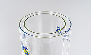 Drying container made of double-walled special glass