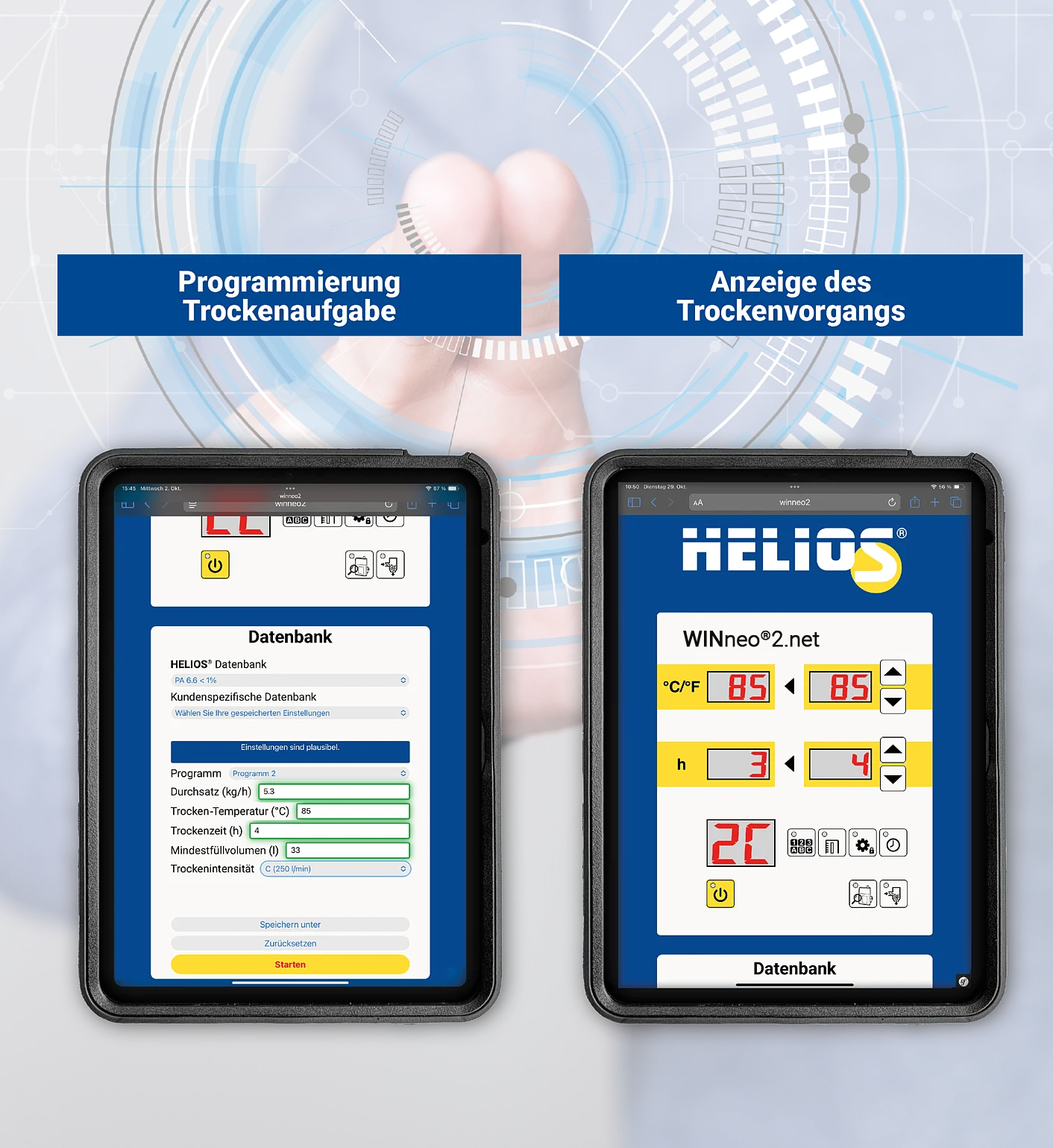 HELIOS WINneo2 connect Bedienoberfläche