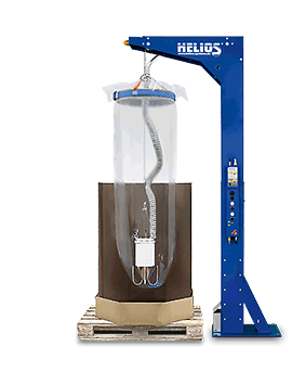 Bulk bag is lifted and completely emptied - Oktomat® SOS discharging station