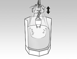 Oscillatiing system for foil / bag tightener for Oktomat® big bag and octabin discharging stations