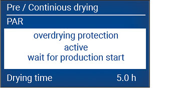 Overheating protectionof of the drying controls of the Jetboxx® plastic granulate dryer